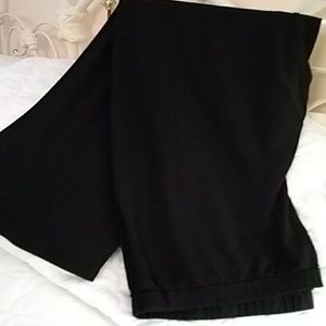 Polyester dress slacks in black.